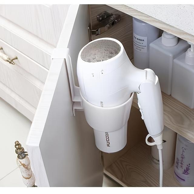 TEMU No-drill Hair Dryer Rack Bathroom Toilet Hair Dryer Holder
