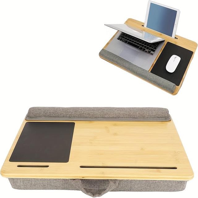 TEMU Laptop Lapdesks, Portable Laptop Pc Table Lap Tray Workstation, Lightweight Lap Desk With Anti-slip Support Ledge And Foam Filled Fleece For Homework Drawing Reading And More