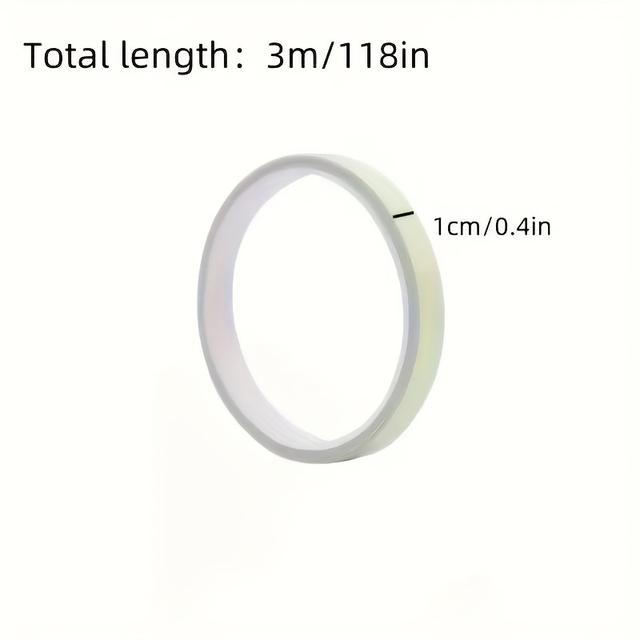 TEMU 1 Roll Fluorescent Green Pvc Stair Anti-slip Sticker Self-adhesive Luminous Fireproof Warning Strip Multifunctional Safety Label Stair Fireplace Applicable