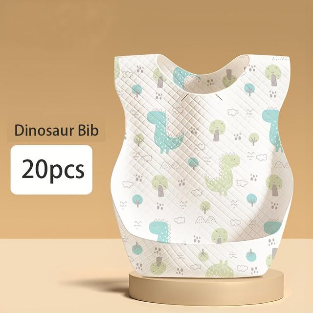 TEMU 20pcs Portable Disposable Bib Without Washing, Convenient For Travel, Essential For Travel, Strong , Anti Drop, Waterproof And Oil Resistant