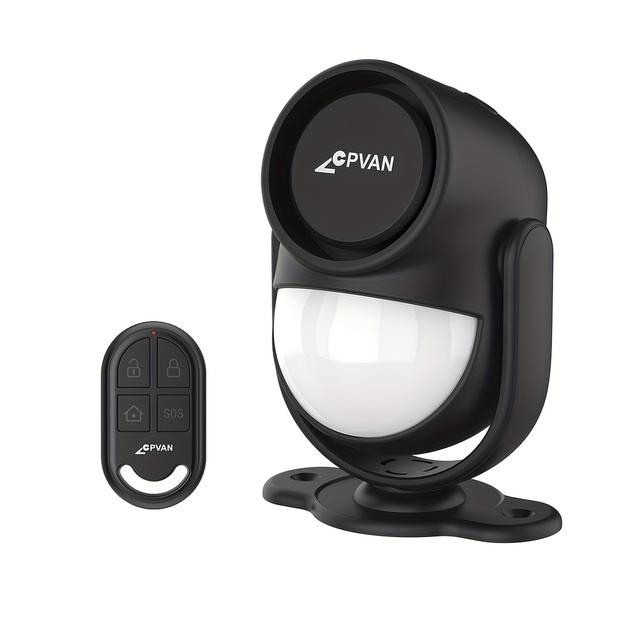 TEMU Cpvan Pir Infrared Motion Detector Alarm With Remote Control, 120 High Decibel Home Anti-theft Alarm Motion Sensor