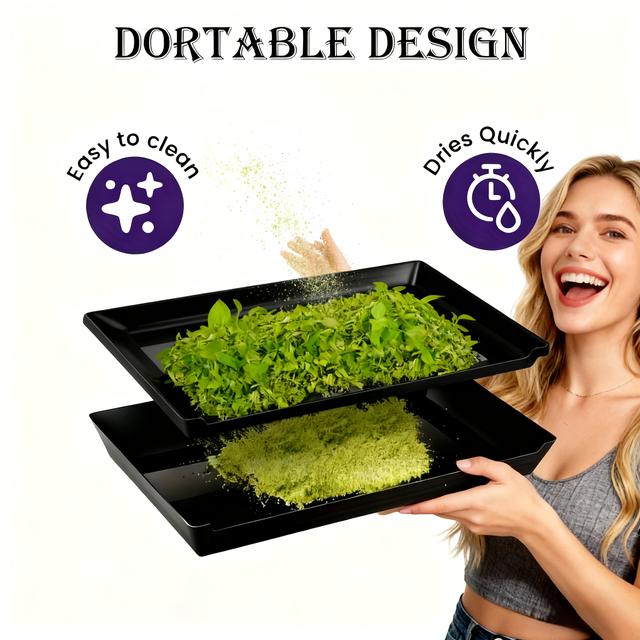 TEMU 1 Set Trimmenbak met Droogzeefgereedschap voor Stuifmeel en Kruiden, 2-in-1 Kruidenzeef met 150 Micron Zeef, 2 Trimscharen en Borstel (wit/blauw/zwart/oranje//groen)