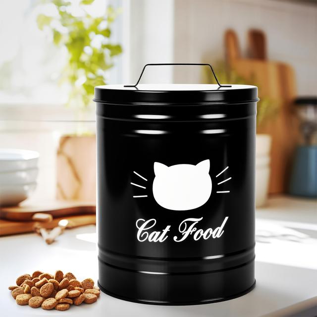 TEMU 1pc Iron Moisture-proof Pet Storage Bucket In A Rustic Style, Suitable For Home Kitchens Or Pet Shops, Round Container For Storing