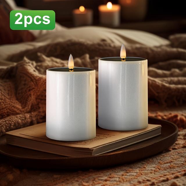 TEMU 2/4 darabos kis, közepes és nagy méretű gyertyafényű napelemes lámpa szett, alkalmas , esküvők, bárok, otthonok, esték, szabadtéri piknikek dekorálására