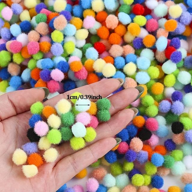 TEMU 1000/2000/4000pcs 1cm Pompoms, For Crafts Making Ornaments, Cultivating , Multicolor Decoration, Safe And Variable, Fuzzy Pom Poms Ball For Diy Art Craft Supplies