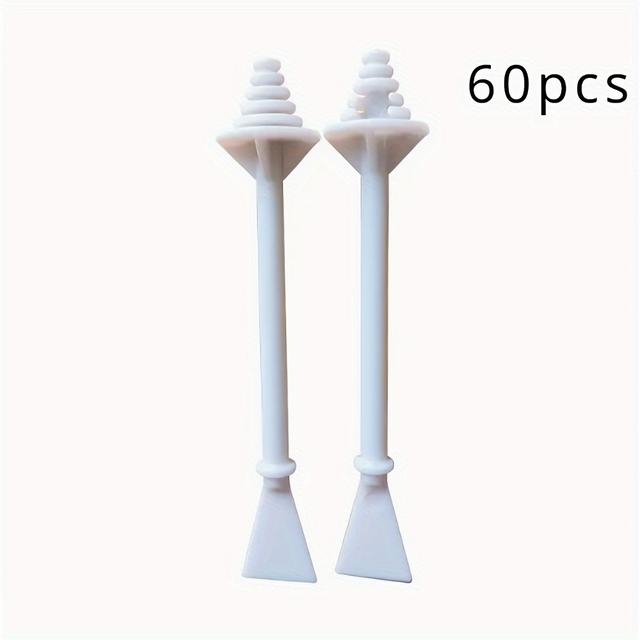 TEMU 60pcs Disposable Nose Wax Sticks - Easy-to-use Plastic Applicators With Spatulas For Efficient Nostril Cleaning & Nose Hair Removal, Ideal For Home Beauty