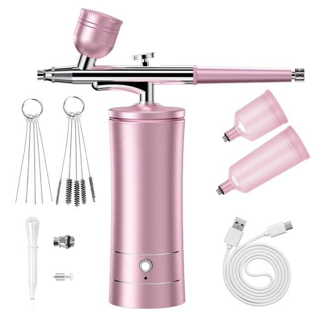 TEMU Cordless Portable Airbrush Kit For Nails, Featuring A High-pressure Rechargeable Spray Machine With A 0.3mm Nozzle, Suitable For Makeup, Model Work, Barbering, And Decorating And