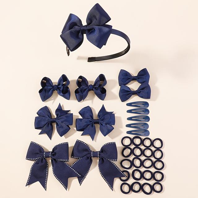 TEMU 34pcs Knot Bows School Hair Accessories Suitable For & - & Hair Clips, Bangs Bars, Ponytail Holders, Braids Styles - For Back To School, Parties, Everyday Hairstyles ( &)