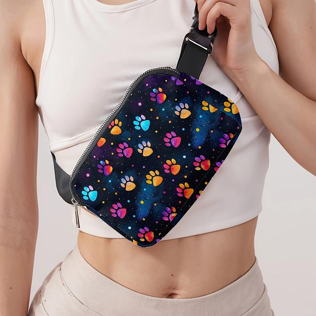 TEMU 1 pieza, Bolso Bandolera de Moda con Estampado de Coloridas, Bolso Deportivo Adecuado para Viajes, Senderismo y Yoga, y Bolso de Pecho y Ajustable
