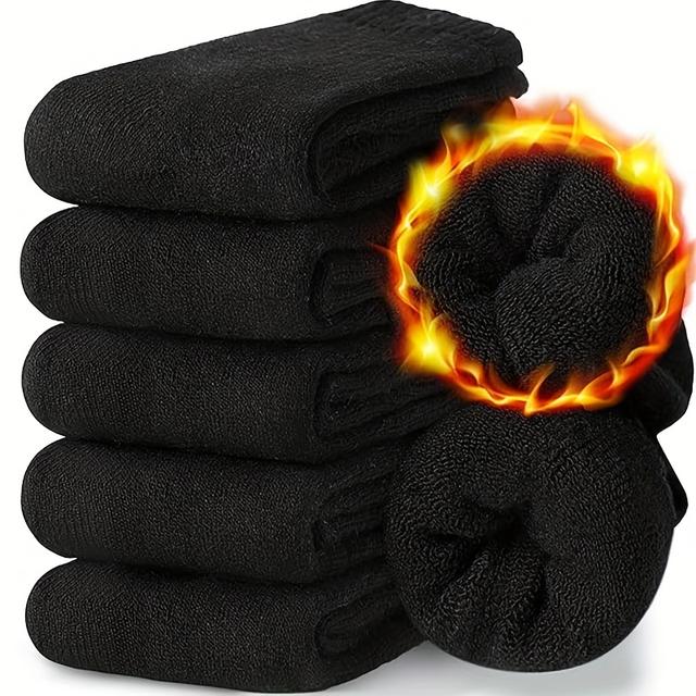 TEMU 5 Pairs Women Merino Wool Socks Thermal Hiking Winter Warm Thick Crew Comfy Socks For Ladies