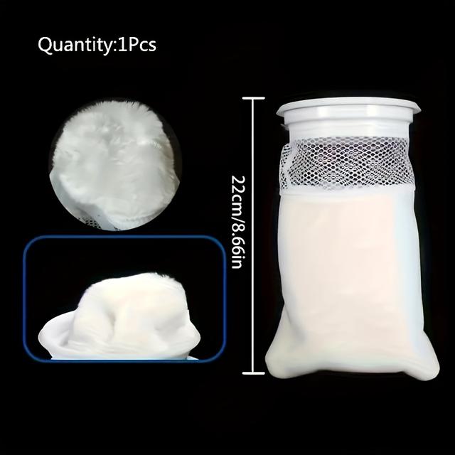 TEMU Reusable Aquarium Filter Bag With Plastic Coated Fiberglass Frame - Washable Mesh Foam Sock For Fish Tank Marine Filtration System - High Permeability, No Blocking - Suitable For All Fish