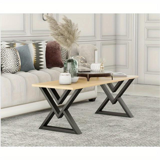 TEMU Kaffeetischbeine 16", Metalltischbeine Diamant Schwarz Industriell Modern Bankfuß Möbelbeine 2er-Set (16" H 11" B, 2 Stk.)