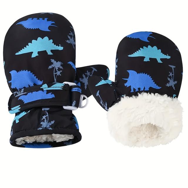 TEMU 1 дитячих рукавичок, зимові швидковисихаючі рукавички для лиж у приміщенні для хлопчиків та дівчаток, у використанні теплі рукавички для дітей