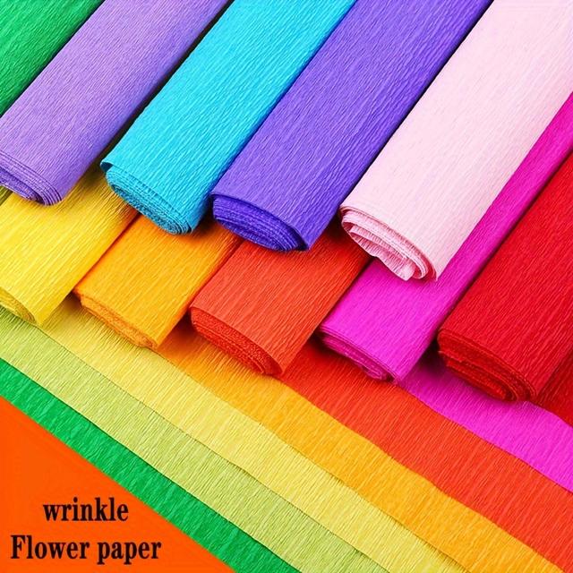 TEMU 22 Rollen 22 Farben Pro Rolle 250cm/98.4inch DIY Faltpapier, Simuliertes Blumenstrauß- DIY Blumenhandwerk Rose Bastelmaterial Hochzeit, Festival Party Dekorationsmaterial