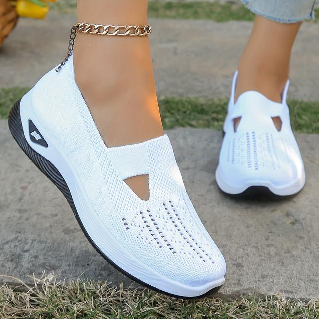 TEMU Sapatos Femininos Rasteiros para Atividades ao Ar Livre, Calçado Casual de Maternidade com Malha Respirável e Sola Macia para /Verão, Sapatos Femininos, Tênis