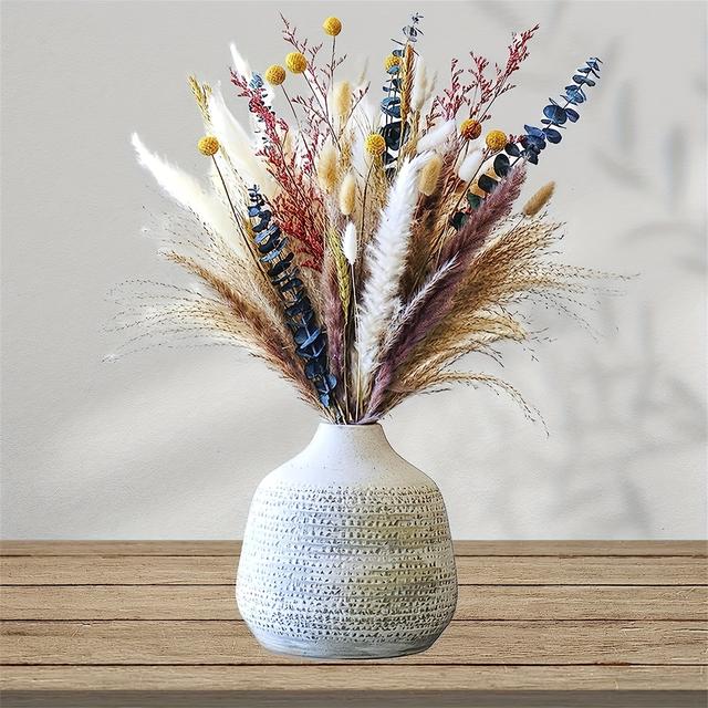 TEMU 97pcs Pampas Grass, " Dried Flowers, Dried Flowers For 9styles, Pampas Grass Decor Tall, Grass, Dried Pampas Grass, Dried Flower Bouquet, Grass, Pampas Gras