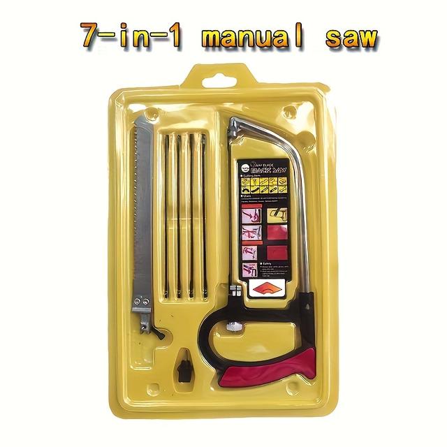 TEMU 7-in-1 Saw Collection, Versatile Hand Tool For Projects, Includes Steel Saws For Metal, Wood, And Glass, Featuring 6 , Ideal For Woodworking And Metalworking Hobbies