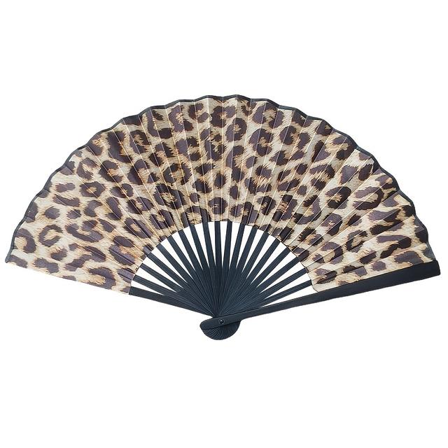 TEMU Classic Fashion Leopard Print Folding Fan