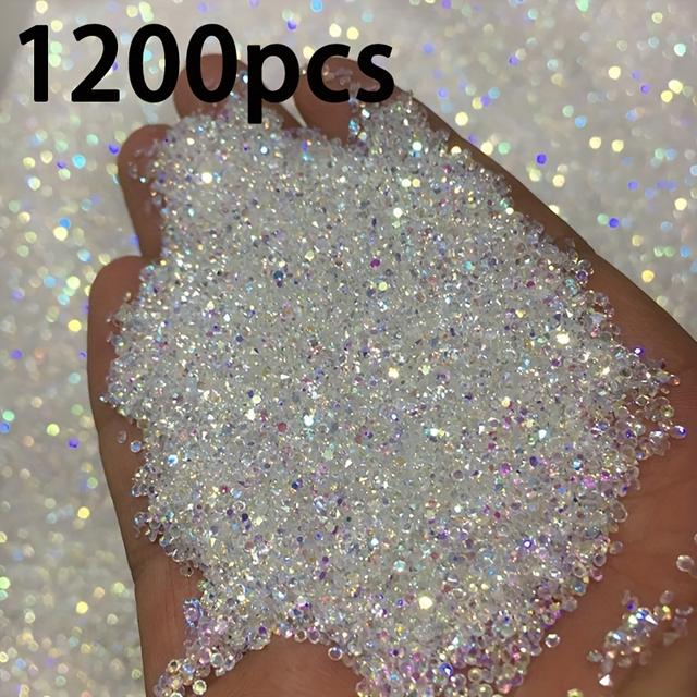 TEMU 1200pcs Elegant Rhinestones, Aromatic-free, Multifunctional Gemstones For Shimmering Fashion & Nail Art, Nail Art Accessories For Foot, Hand, And Nail Care