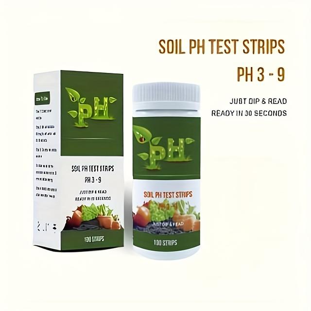 TEMU JordpH-testremsor - 100 remsor per förpackning används för att testa pH i jorden på fält, trädgårdar och områden