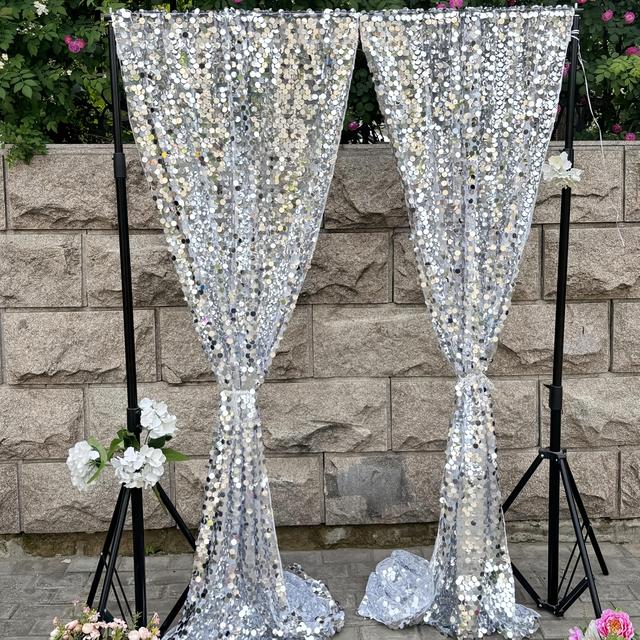 TEMU Zwei große Pailletten-Hintergrundvorhänge, geeignet für Hochzeiten, Thanksgiving, Weihnachtsfeiern, Bühnen, Heimdekoration