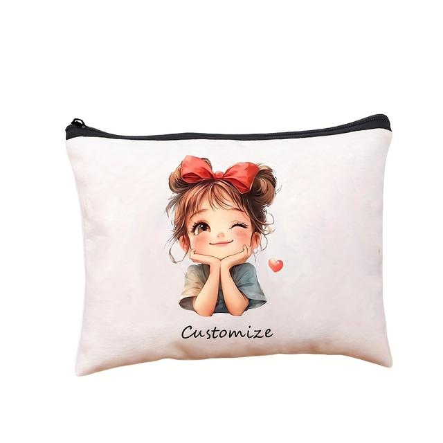 TEMU Bolsa de cosméticos personalizable con - Diseño encantador de - Artículos de tocador y estuche de lápices personalizados - Regalo para , hija, mejor , - Ideal para graduaciones, y celebraciones