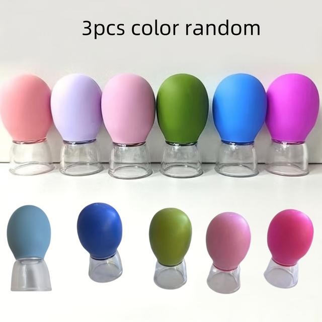 TEMU 3/5/7 Mini Voorhoofdontstoppende Cuppingbekers, Gua Sha Gezichtscuppinggereedschap, Vacuüm Negatieve Druk Gezichts- en Lichaamscupping, Kleuren Willekeurig