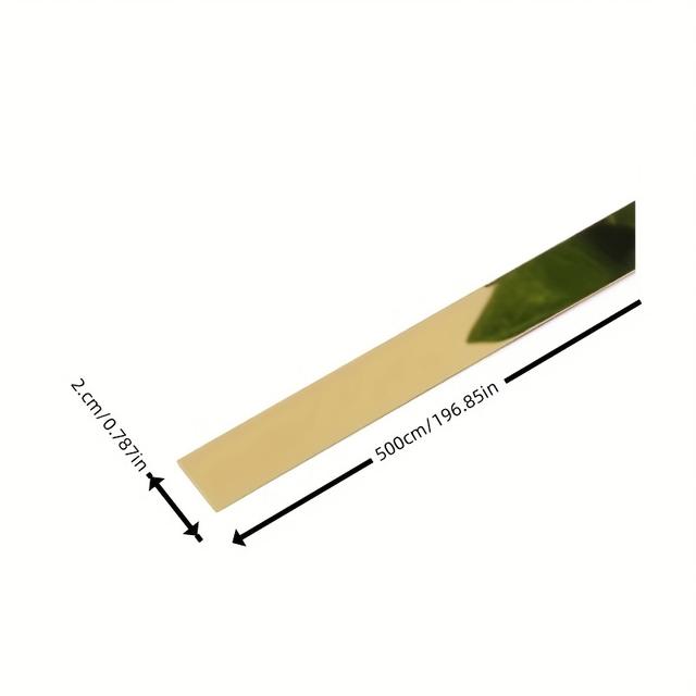 TEMU Barra decorativa de acero inoxidable para pared, panel con estilo cepillado espejo, cierre autoadhesivo para techo y fondo de TV