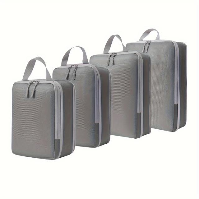 TEMU 4pcs Travel Storage Bag Compression Set For Digital Toiletries, Cosmetics, Clothing, Shoes, And Luggage.