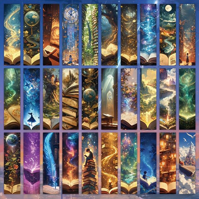 TEMU 30pcs Magic Bookmark Creative Aesthetic Bookmark Pack, Suitable For Reading Enthusiasts, Book Decoration, Cultural And Creative Gifts, Reading Party Gifts, Party, Birthday Gifts