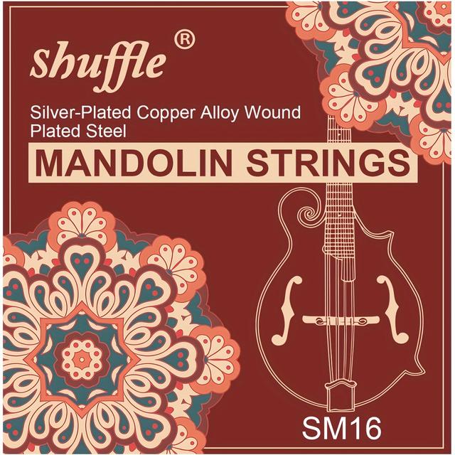TEMU New Mandolin Strings Silver-plated Winding Sm16 Pvc Bag Mandolin Additions Instrument Parts