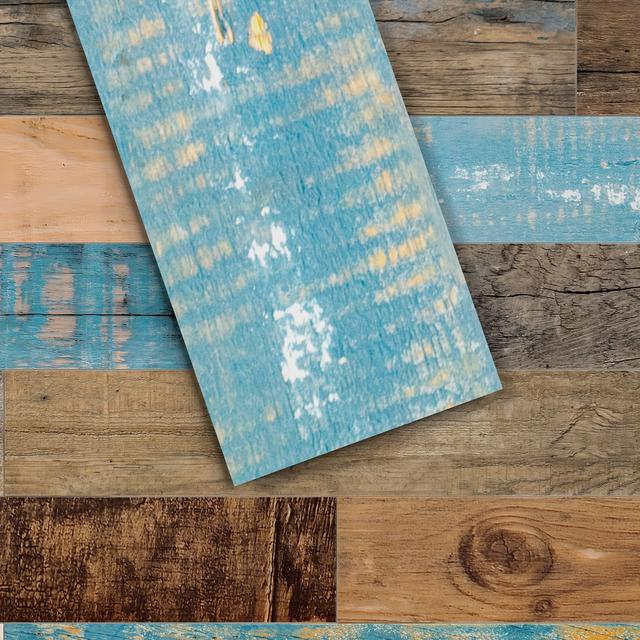 TEMU 24pcs Rustic Wood Grain Wallpaper - Waterproof, Backsplash And Ceiling Decor, 4x20 Inches