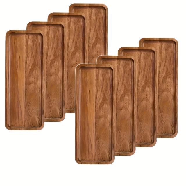 TEMU 8er-Set, "11.5 X 4.2" Australischer Holzplatte - Vielseitige Rechteckige Platte geeignet für Käse, Fleischplatten und Wohnkultur | Perfekt für Küchenarbeitsplatten, Badezimmer, Partys