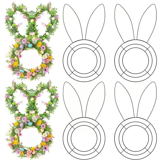 TEMU 4-pak Metalowe Krętaki z Drutu | Wielkanocny Kwiatowy Projekt Ogrodowy do Dekoracji Wewnętrznych i Zewnętrznych, Wiszące, 16 cali