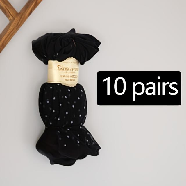 TEMU 10 Pairs Of Women's Ankle Socks With Polka Dot Patterns, Comfortable And Breathable, Suitable For Ladies' Hosiery And Socks