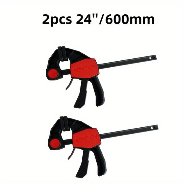 TEMU 2pcs Abrazaderas de Barra de Agarre Rápido - Plástico Duradero, Fácil para Carpintería y Madera, Tamaños 4", 6", 12", 18", 24