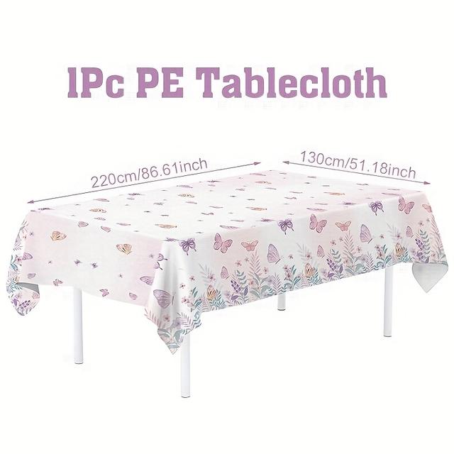 TEMU Halloween, Natal, 1peça Toalha de Mesa Descartável com Tema de Borboleta - Rosa e com , para Aniversários, Casamentos, Chuveiros de | Decoração Festiva para Festas, Decorações de Borboleta
