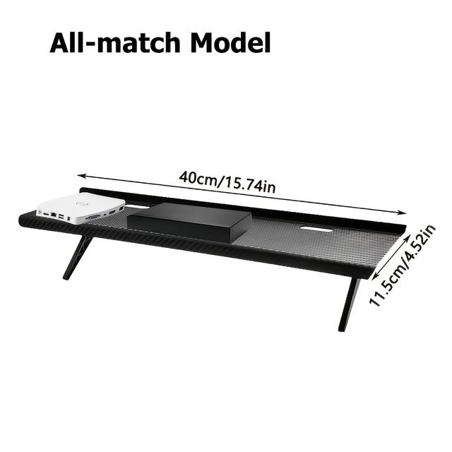 TEMU Justerbar förvaringshylla för organisering av föremål (7,08 tum x 4,33 tum och storlekar), flytande skrivbordsorganizer för TV-skärm, fjärrkontroll, router och mediaback i vardagsrummet