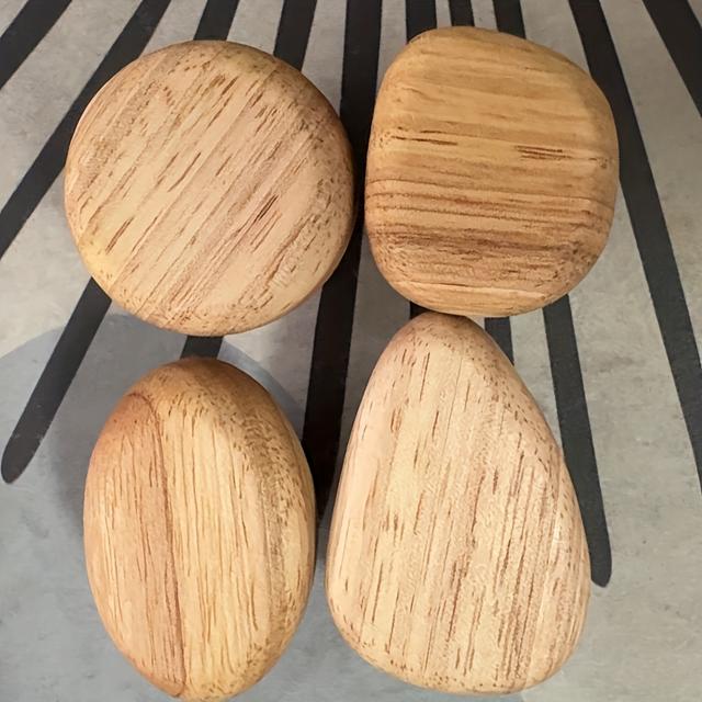 TEMU Conjunto de 4 Peças Cabideiro de Parede em Madeira de /, Cabide Artesanal na Moda para Mochilas, Toalhas, Chapéus - Armazenamento Resistente para Casacos na Parede