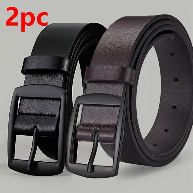 TEMU 럭셔리 핀 버클 벨트 2개 세트, 메탈 핀 디자인, 폭 3.1cm, 스퀘어 버튼 디테일 캐주얼 스타일, 유니섹스 - 발렌타인데이 로맨스와 성 패트릭 데이 축하 행사에 완벽하며 크리스마스 따뜻함과 추수감사절 모임에 특히 적합한 페스티벌 패션 선언