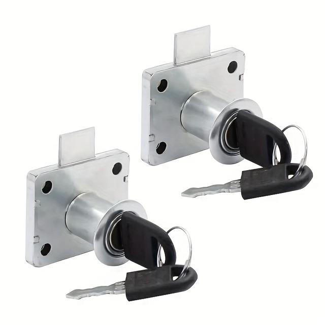TEMU 2/6/10 Sets Heavy-duty Adjustable Metal Drawer & Cabinet Locks Suitable For , Office Desks, Wardrobes, Childproofing - Multi-drawer Compatible, Locking System