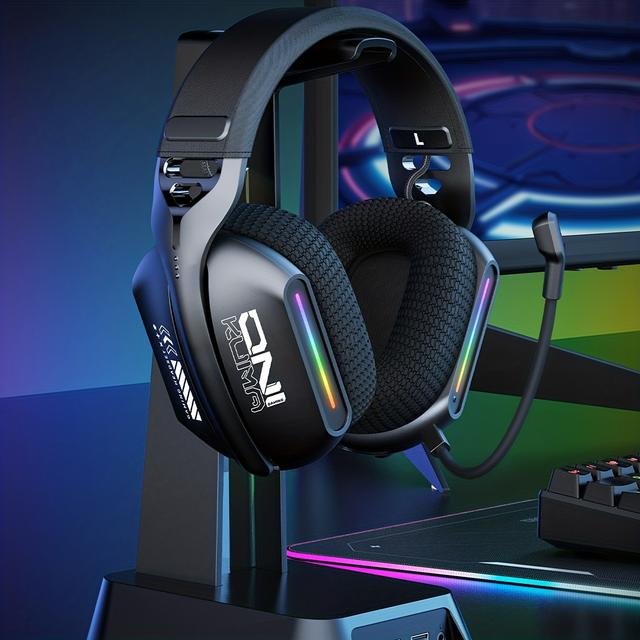 TEMU Onikuma Gt808+sticker 2.4g Wireless Headset With 3 For Ps5/ps4/fps , Featuring A 2.4ghz Wireless Connection, 5.3 Wireless Gaming Headset, Equipped With A Microphone, And In Black Stereo