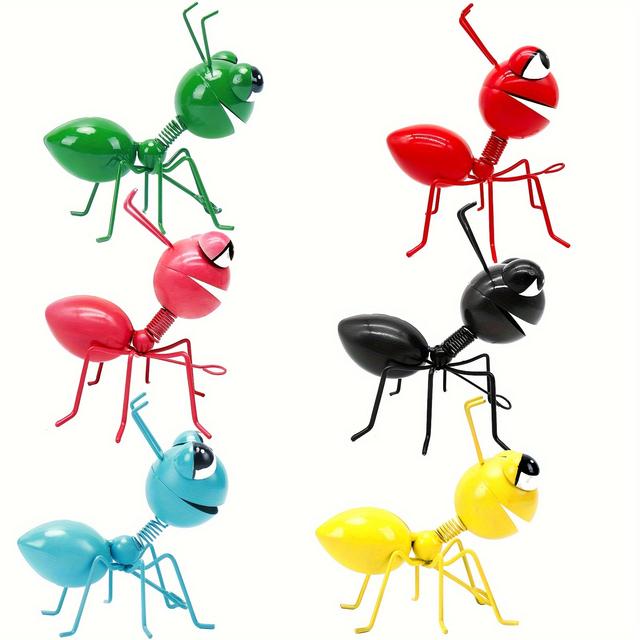TEMU Metal Yard Art Garden Decor Cute Ants Wall Art Fence Decorations Lawn Ornaments -set Of 6