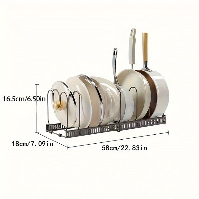 TEMU Expanderbar Förvaringsställ för Grytor och , Kökslucka, Skafferi, Bakformar, Förvaringsställ