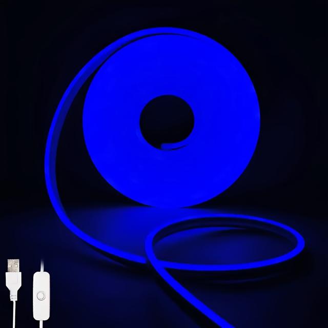 TEMU 1pc - Neon Led Light, Usb Powered Flexible Led Lights, Suitable For Indoor Party Christmas Diy Decor Shop Lighting Bedroom Tv Cabinet Wardrobe Scene Decoration , Flexible Neon Sign