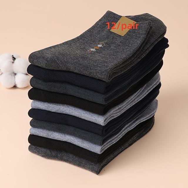 TEMU 12 /Meias de Respiráveis e Absorventes para Homens, Cores Sortidas, Uso Casual em Todas as - Outono e Inverno