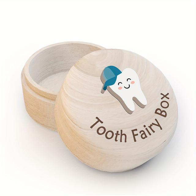 TEMU 3d Wooden Teeth Storage Box, Keepsake, Falling Tooth Storage Iron Box, Gift, Christmas, Valentine's Day, Easter, Baptism Perfect Gift, Best For Christmas