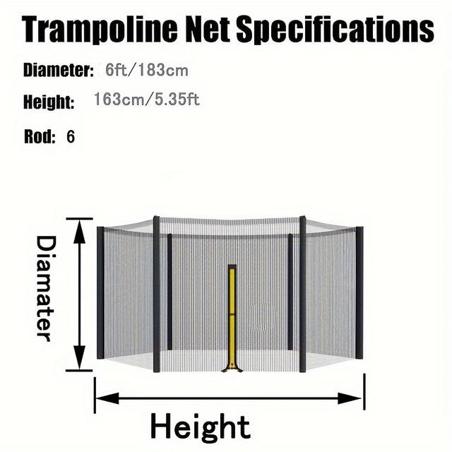 TEMU Red de seguridad redonda para , compatible con trampolines - de de resistencia no textil, instalación, ideal para patio trasero, fiestas, escuelas (no lavable)