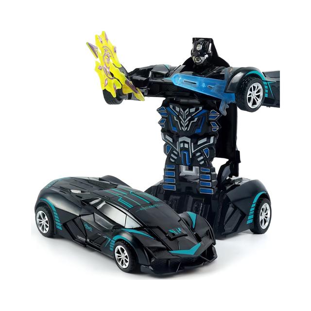 TEMU New Cool Transforming Mech Toy Car, One-button Transformation Toy For , Collision Transforming Toy Car, With 2 Colored Transformable Form-robot Racing Car, Gift For Boys And Girls On