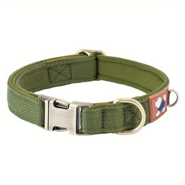 TEMU Adjustable Pet Collar Made Of Woven Fabric With Space Lining, Suitable For Small To Medium Dogs, Featuring Engraved Without Choking